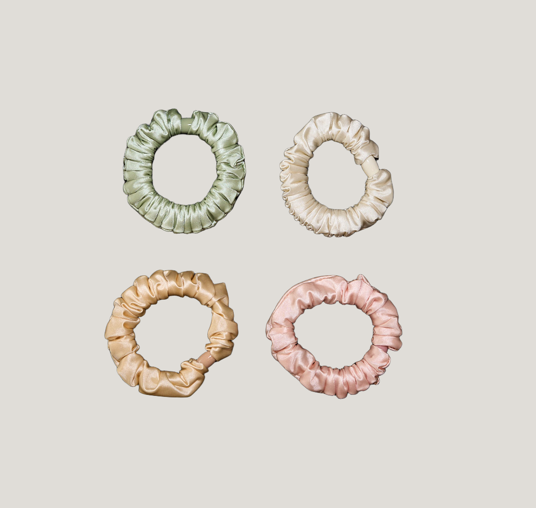 Satin Mini Scrunchies 4-Pack