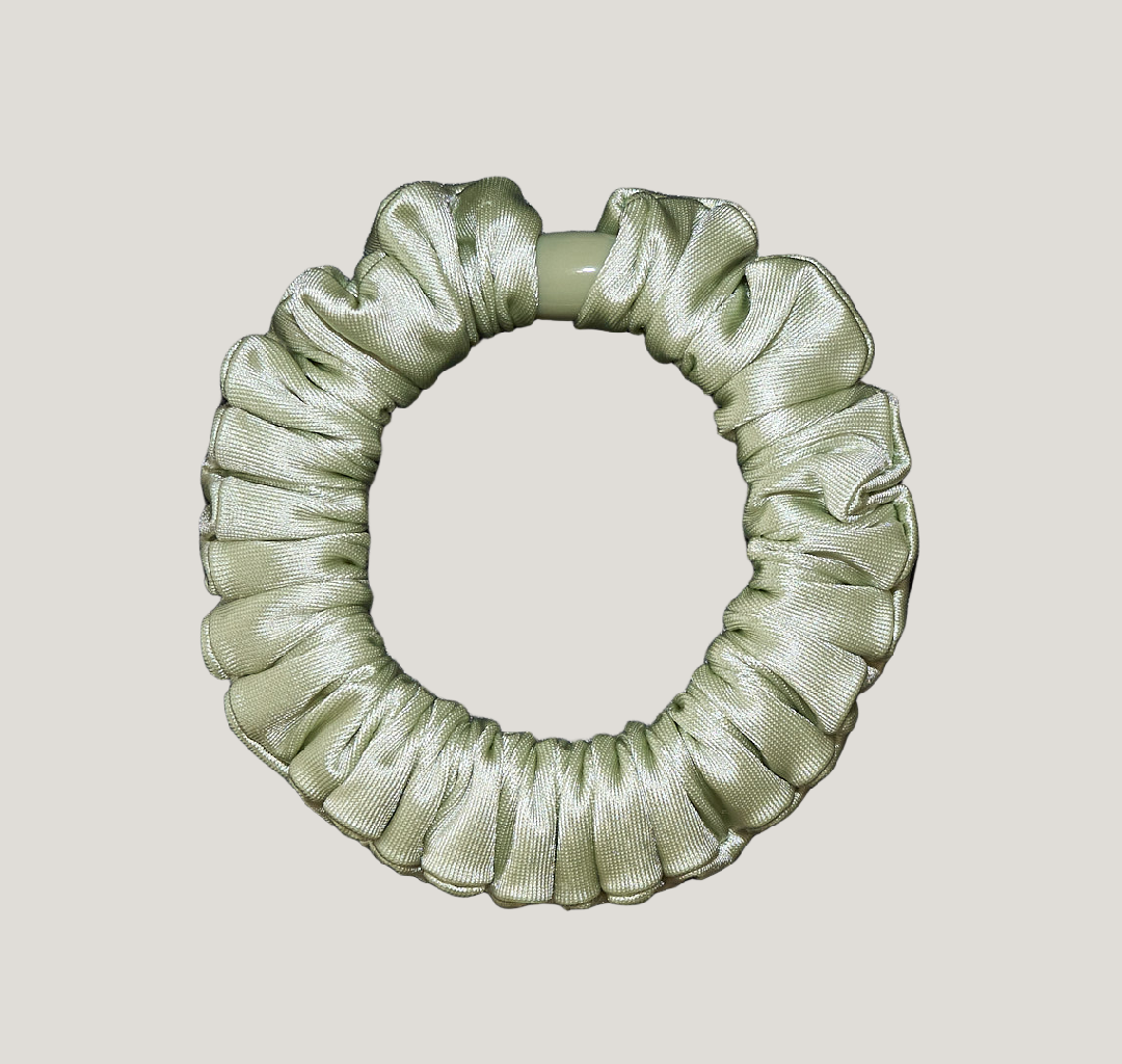 Sage Green Satin Scrunchies