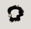 Black Velvet Pearl Scrunchies