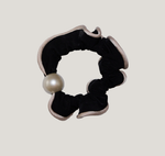 Black Velvet Pearl Scrunchies
