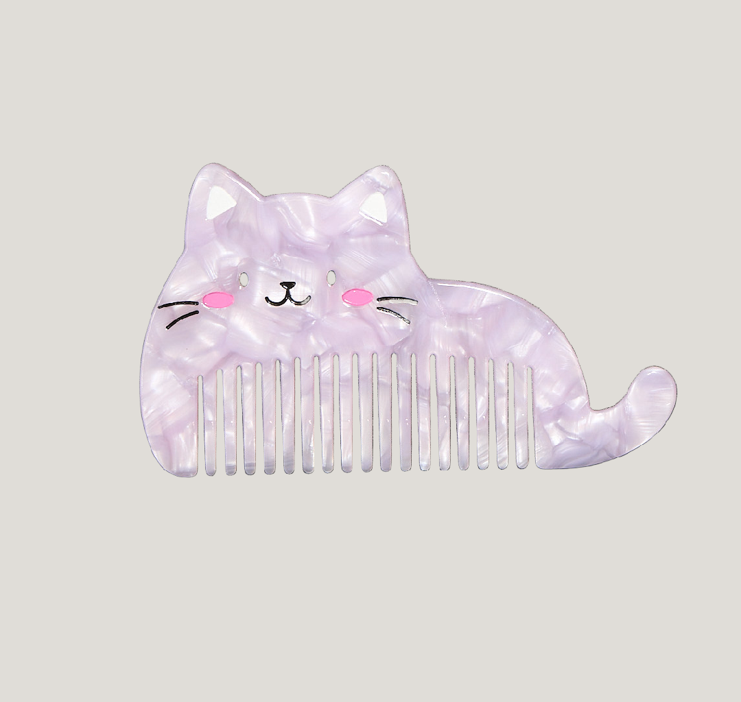 Lavender Pearlescent Cat Hair Comb