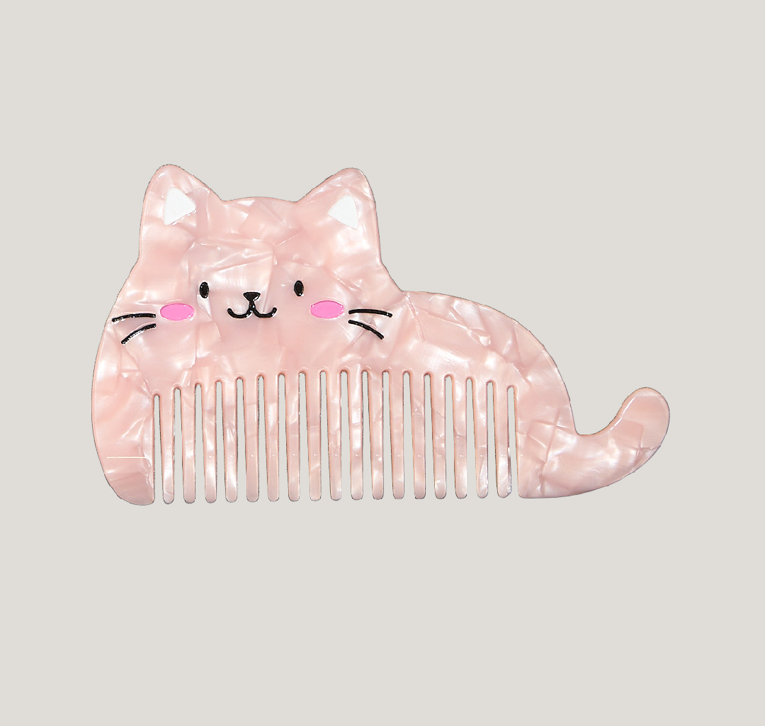 Pink Pearlescent Cat Hair Comb