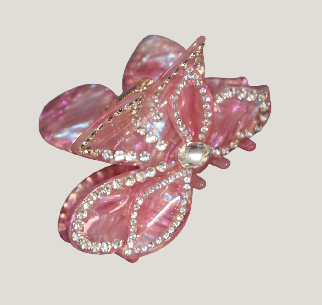 Pink Butterfly Claw Clip