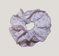 Lavender Floral Pink Trim Scrunchies