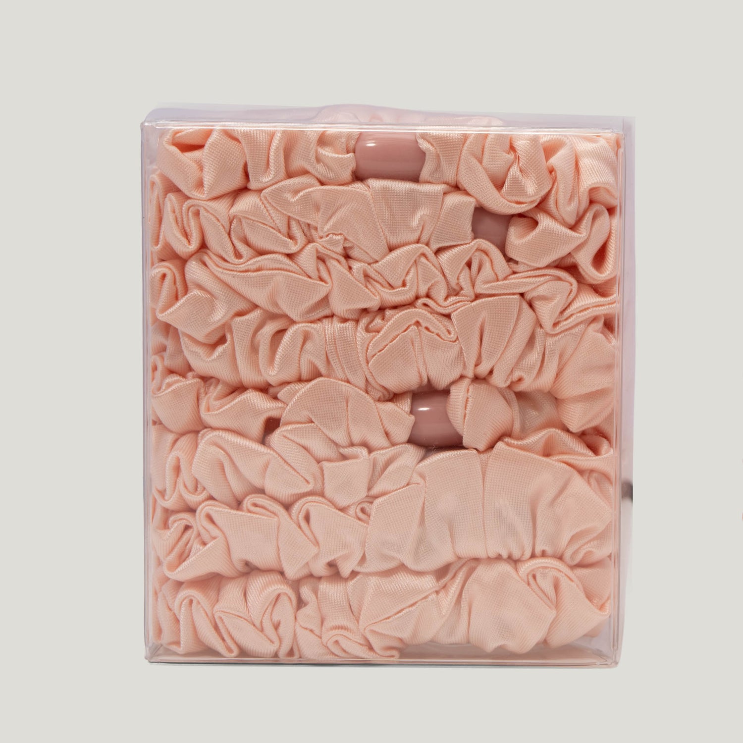 Silk Blush Rose Skinny Scrunchies - Pack of 8