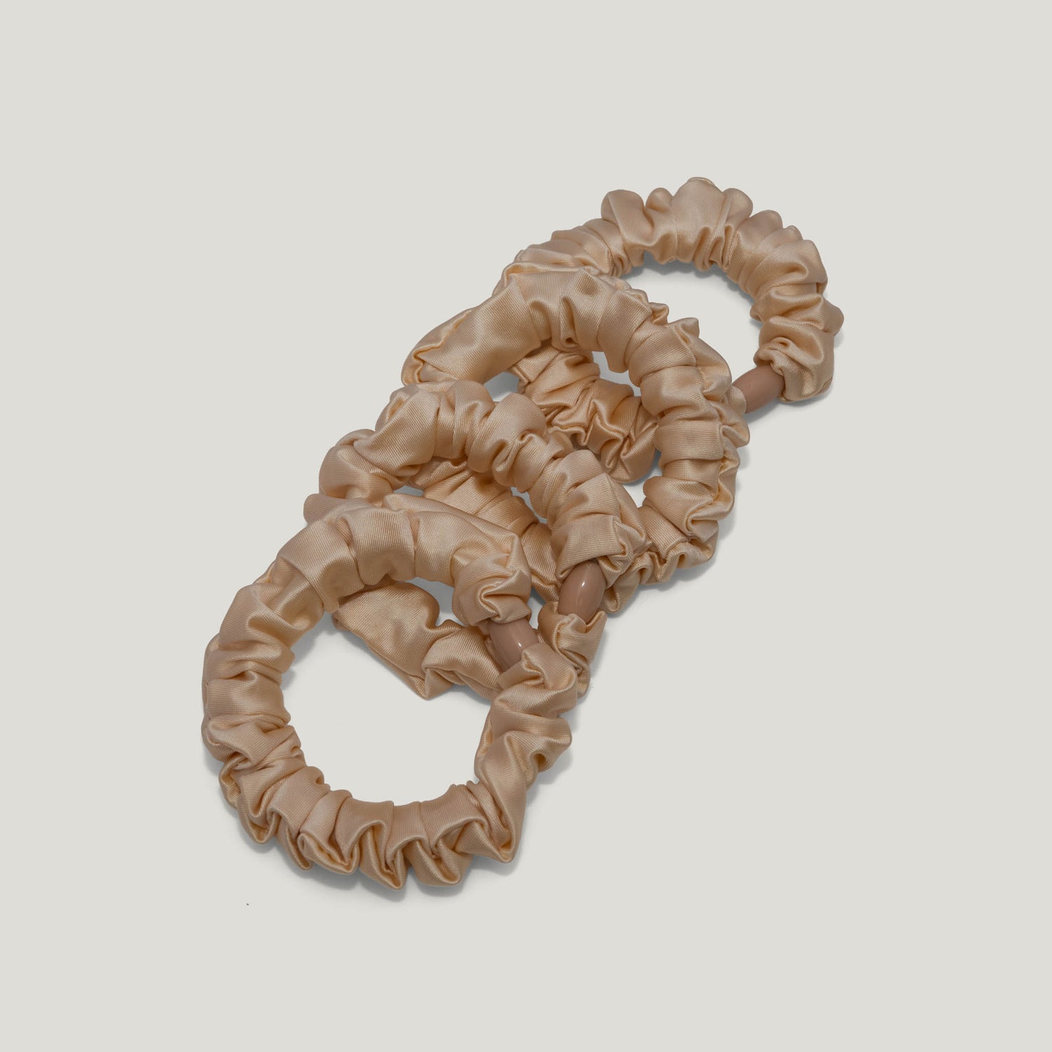 Champagne Satin Scrunchies - Pack of 8